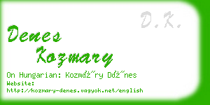 denes kozmary business card